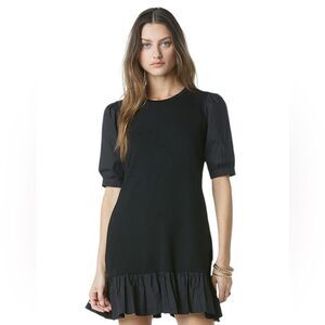 NWT Tenley Short Sleeve Crew Neck Ruffle Hem Mini Dress, Size S